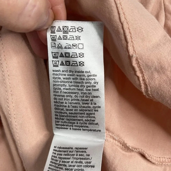 CALVIN KLEIN Crop T-Shirt Peach Pink Graphic Logo Short Sleeve Crew Baddie L - Picture 8 of 11